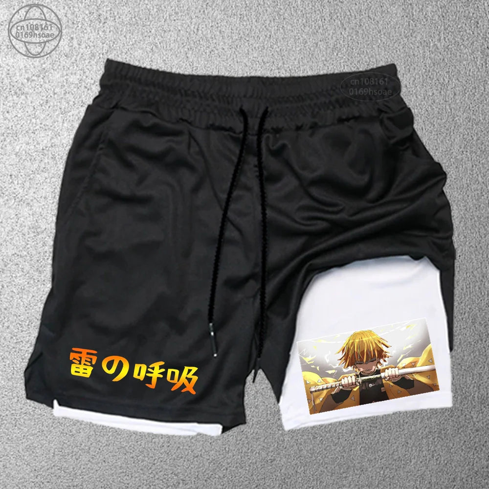 Men’s 2-in-1 Training Shorts – Trendy Double-Layer Sports & Beachwear (S–2XL)