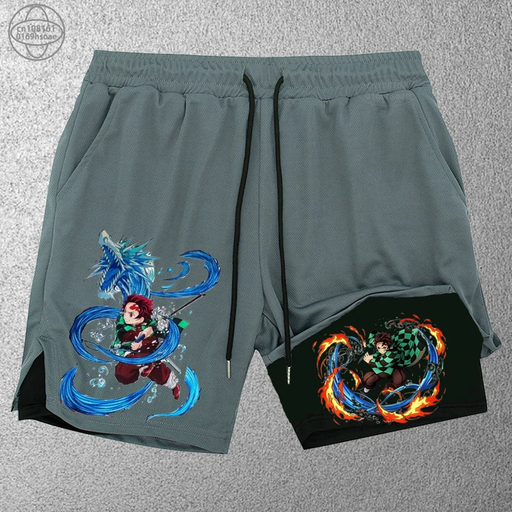 Men’s 2-in-1 Training Shorts – Trendy Double-Layer Sports & Beachwear (S–2XL)