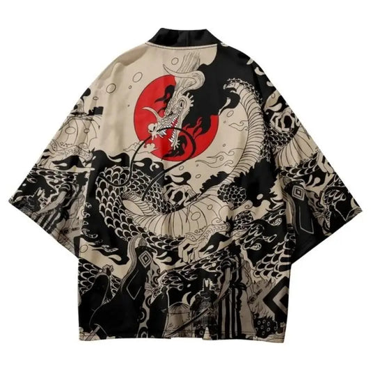 Anime Dragon Kimono Cardigan – Japanese Yukata Haori for Men & Women
