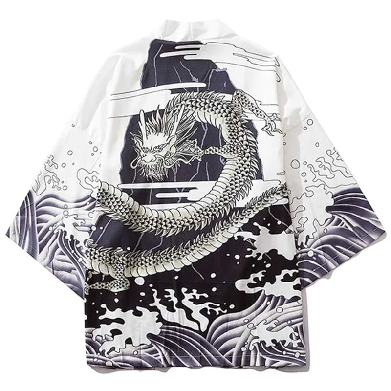 Anime Dragon Kimono Cardigan – Japanese Yukata Haori for Men & Women