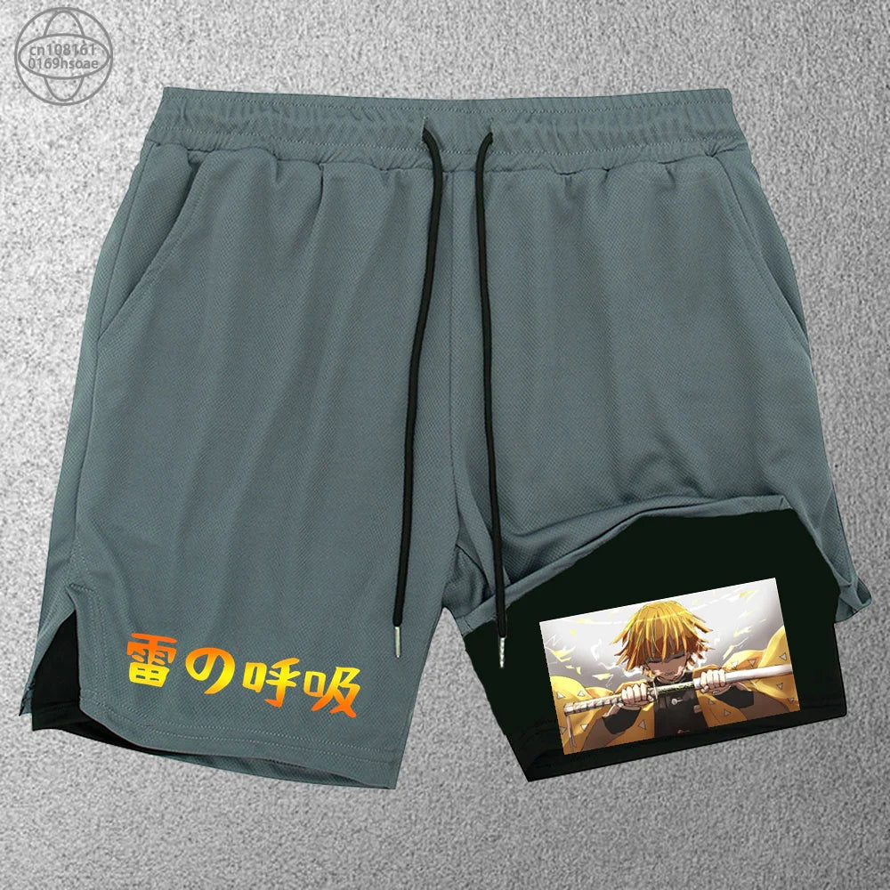 Men’s 2-in-1 Training Shorts – Trendy Double-Layer Sports & Beachwear (S–2XL)