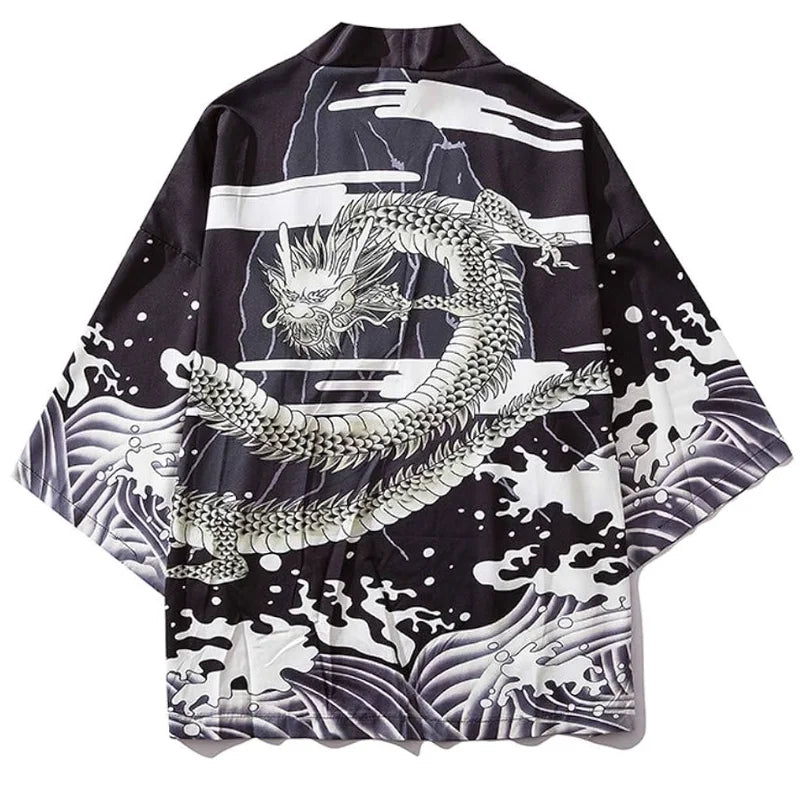 Anime Dragon Kimono Cardigan – Japanese Yukata Haori for Men & Women