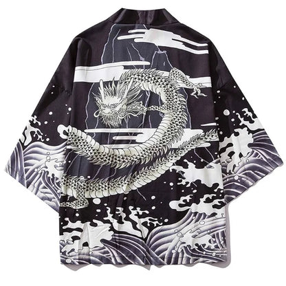 Anime Dragon Kimono Cardigan – Japanese Yukata Haori for Men & Women