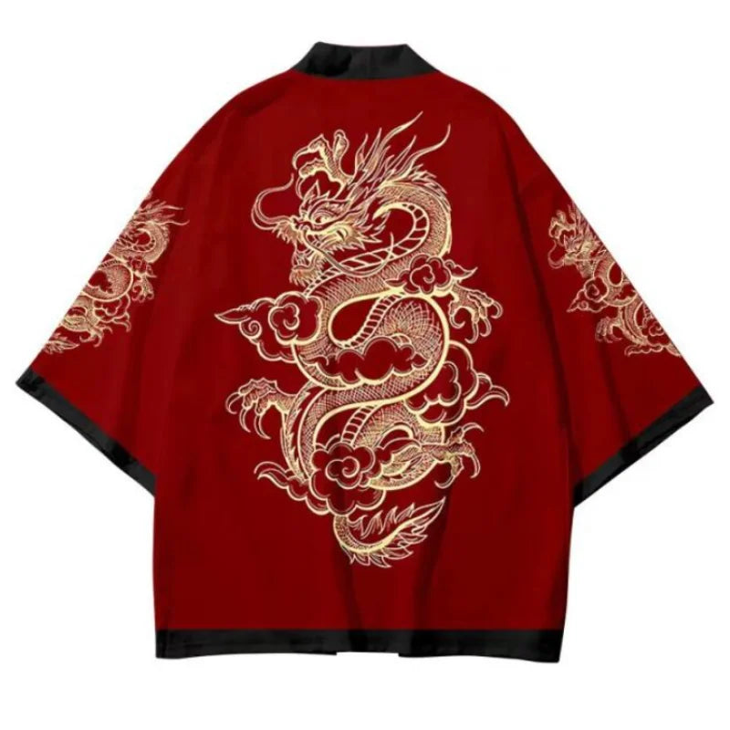 Anime Dragon Kimono Cardigan – Japanese Yukata Haori for Men & Women