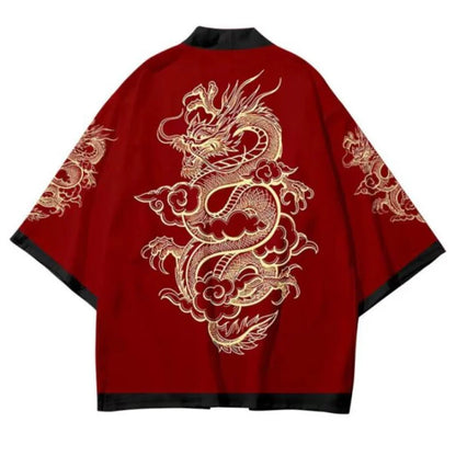 Anime Dragon Kimono Cardigan – Japanese Yukata Haori for Men & Women