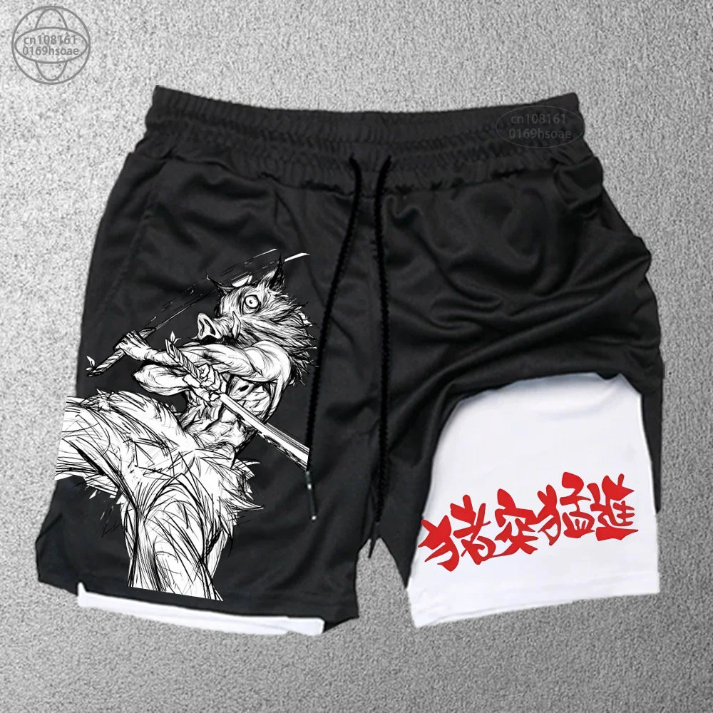 Men’s 2-in-1 Training Shorts – Trendy Double-Layer Sports & Beachwear (S–2XL)