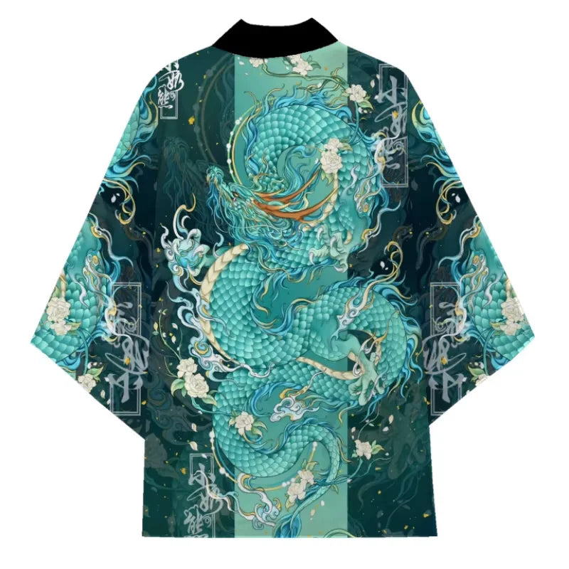 Anime Dragon Kimono Cardigan – Japanese Yukata Haori for Men & Women