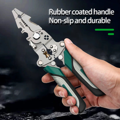 SIKE Multifunctional Folding Wire Stripping Pliers – Cutting, Crimping & Measuring Tool