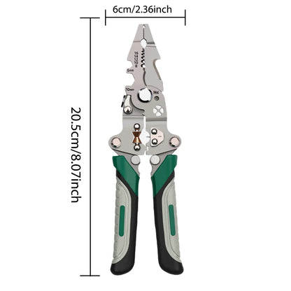 SIKE Multifunctional Folding Wire Stripping Pliers – Cutting, Crimping & Measuring Tool