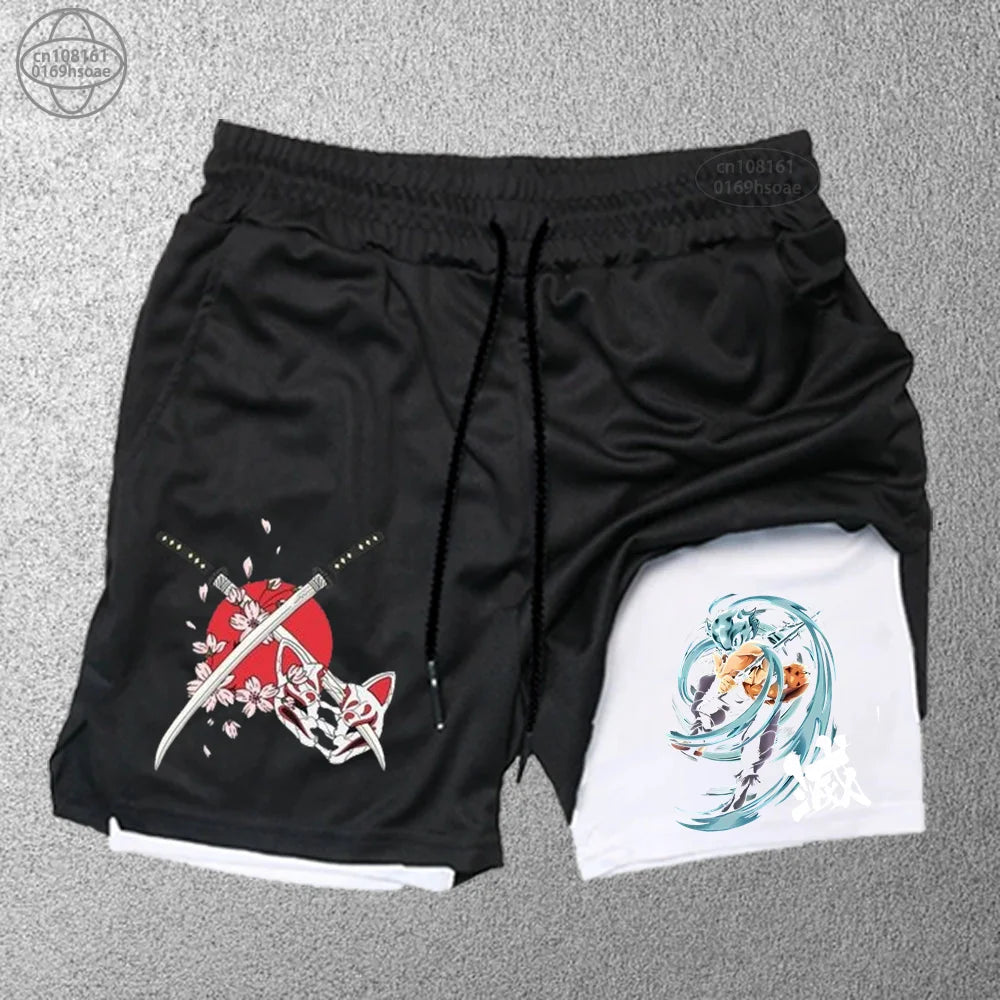 Men’s 2-in-1 Training Shorts – Trendy Double-Layer Sports & Beachwear (S–2XL)