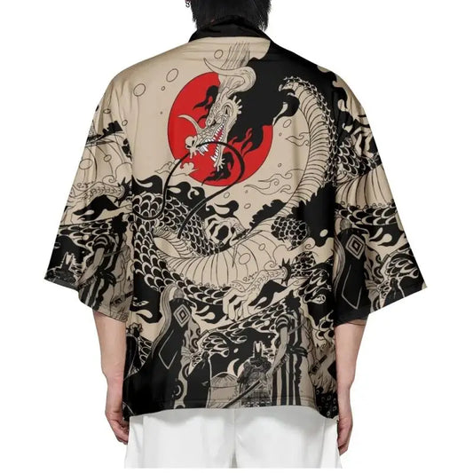 Anime Dragon Kimono Cardigan – Japanese Yukata Haori for Men & Women